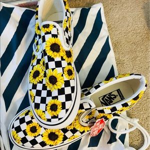 Customized Women's Sunflower Vans with Tags! Size 10!